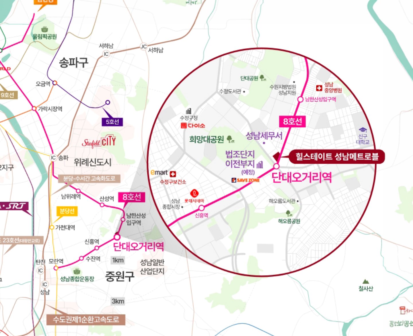 트리플 핵심 상권 입지도